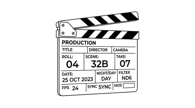 Film Clapperboard, Production Slate, Movie Making, Cinema, Photography, Recording