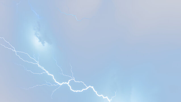 稲妻のイラスト。電気エフェクト