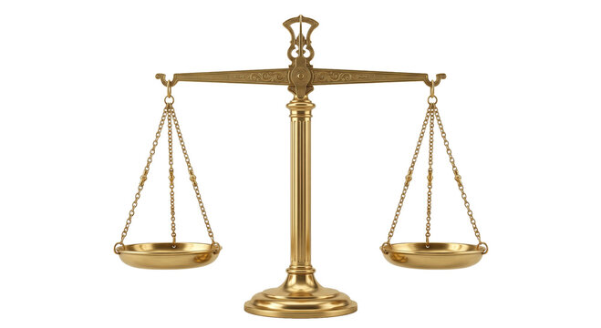 Antique golden scales of justice symbolizing balance and fairness in legal proceedings