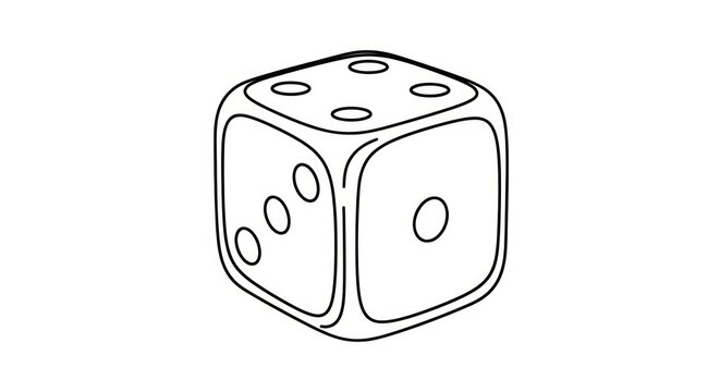 Single six sided game dice icon.