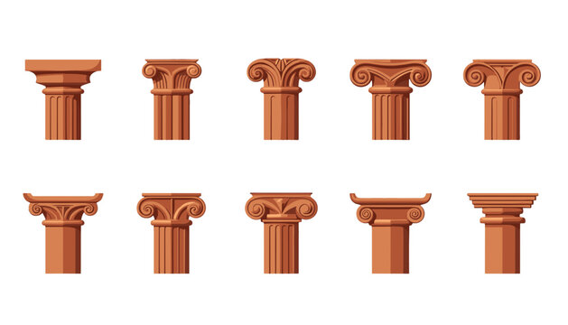 Greek-style architectural columns in various designs and styles  