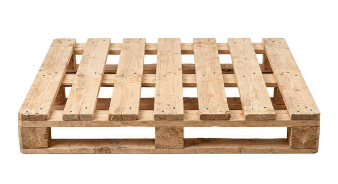 Wooden shipping pallet isolated on a white background for logistics and cargo