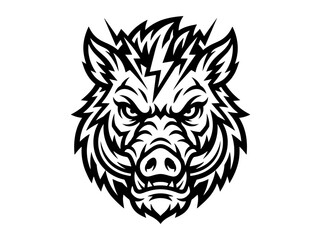 Fototapeta premium Aggressive Boar Head Mascot Logo - Wild Animal Vector Art