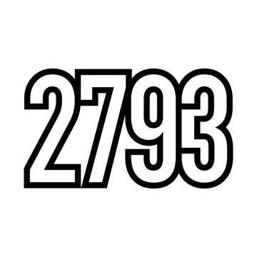 Bold Black Number 2793 on White Background