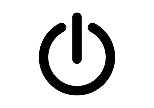 Icono del bot&oacute;n de encendido y apagado en color negro