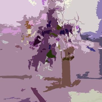 Violet Watercolor Splash, Purple Petals Digital Art