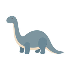 Long Neck Dinosaur Illustration in Cute Kawaii Cartoon Style © Felipe