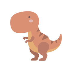 Dinosaur Forest Illustration with Prehistoric Trees in Cute Kawaii Style © Felipe