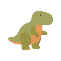 Dinosaur Forest Illustration with Prehistoric Trees in Cute Kawaii Style © Felipe