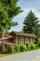 Traditional corn crib building in rural Croatian village © Richard Semik