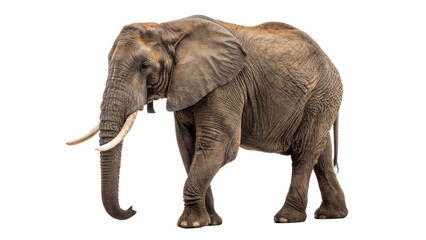 Large wild African elephant mammal animal standing isolated on a transparent background © Ivanka