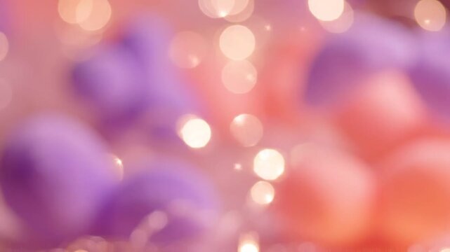 A Dreamy Blend of Colors and Lights: Soft Purple and Pink Hues Create a Magical Atmosphere Filled with Delicate Bokeh and Whimsical Details