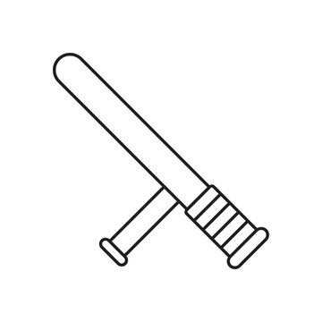 Police tonfa baton weapon line icon