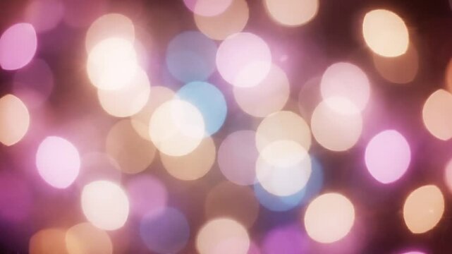 Glistening Bokeh Lights Creating a Dreamy Atmosphere with Softly Blurred Colorful Circles in Shades of Pink, Gold, and Lilac Evoking a Warm and Cozy Feeling