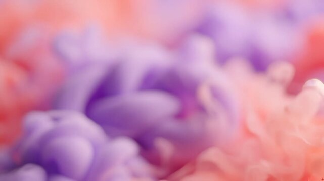 A Beautiful Display of Textured Colors - A Captivating Close-up of Purple and Pink Swirls, Highlighting the Intricacies of Gel-like Forms and Soft Backgrounds