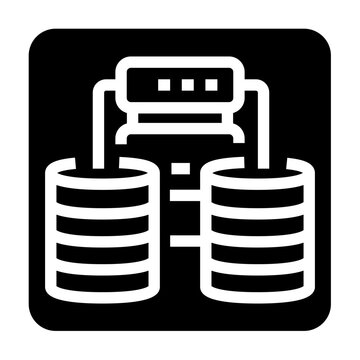 raid setup black line icon. Vector isolated element.