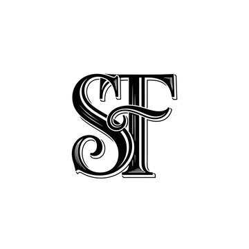 Elegant vintage serif monogram featuring the letters S and F.
