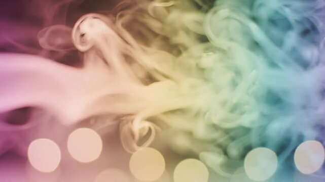 A Captivating Display of Colorful Smoke and Blurry Lights Creating a Dreamy Atmosphere, Enhancing the Visual Depth and Appeal of the Scene