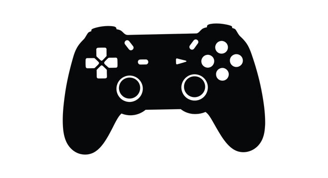 Game controller silhouette on a white background simple vector graphic