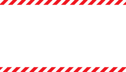 Fototapeta premium Top and bottom red and white hazard stripes on a clean white background, for emergency or no-entry signs.