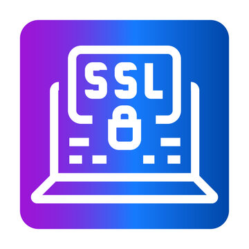 ssl certificate black line icon. Vector isolated element.