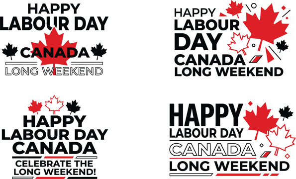 Happy labour day canada long weekend greeting cards