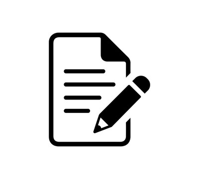 Editable Document Pencil Outline Icon