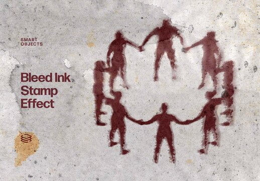 Bleed Ink Stamp Effect For Poster And Social Media Design