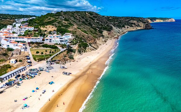 Beach in Salema near Vila do Bispo, Algarve, Portugal