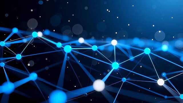 Abstract network of glowing nodes and connections
