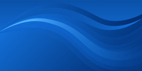 Fototapeta premium Abstract blue background with elegant dynamic wavy lines and smooth layered wave shapes, modern vector design concept for corporate business presentation, certificate backdrop and tech banner.