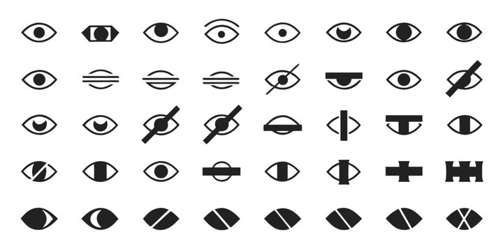Vector set of eye visibility and vision icons