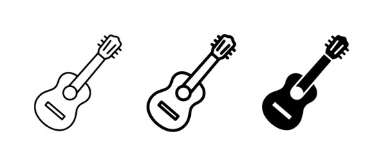 Guitar Icons Set, Music Instrument Vector Graphics, Acoustic Guitar Symbols © Niloy