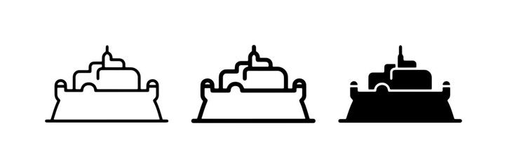 Castle Icons, Fortress Symbols, Medieval Architecture Vector Graphics © Niloy