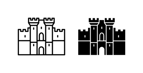 Castle Icons, Fortress Symbols, Medieval Architecture Vector Set © Riad