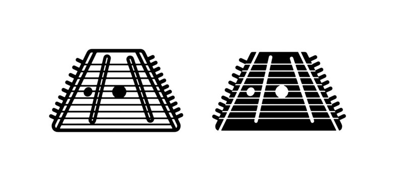 Hammered Dulcimer Icons, Musical Instrument Vector Graphics