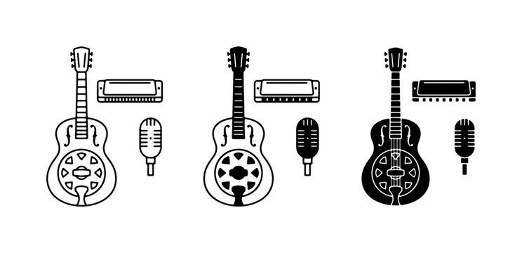 Resonator Guitars, Harmonicas, Microphones: Blues Music Icons