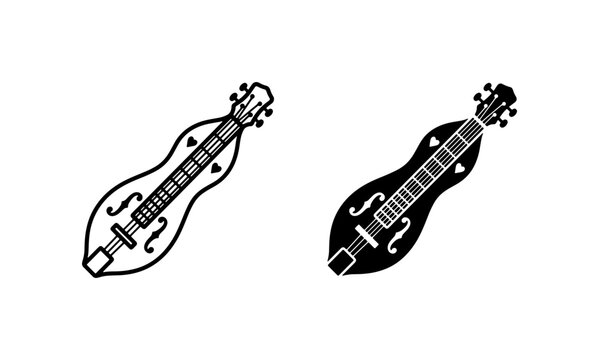 Dulcimer Vector Icons, Folk Instrument Graphics, Traditional Music Symbols
