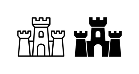 Castle Icons, Fortress Symbols, Medieval Architecture Vector Set © Taher