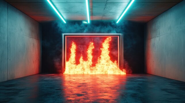 Immersive holographic fire drill experience inside a vibrant cabin featuring realistic flames and high resolution detail