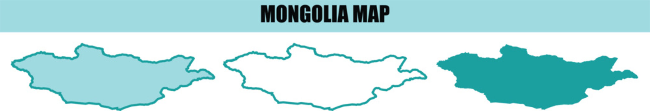 Mongolia map, country outline, vector illustration, geographic boundaries