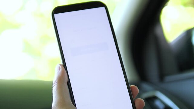 Seamless in-car app experience. User rates a service with a 1-star review, submits it via a blue Post Review button, and dismisses the confirmation. 