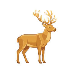 Fototapeta premium Large Deer with Antlers Standing Alone.