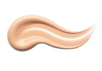 Fototapeta premium Creamy beige liquid makeup foundation smear isolated on white background