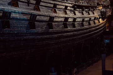 17th-century warship Vasa at the Vasa Museum in Stockholm, Sweden, one of the world's best-preserved historic ships © Blumesser