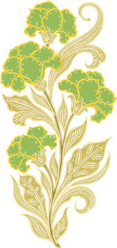 Floral Batik Motif Decorative Illustration