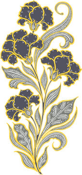 Floral Batik Motif Decorative Illustration