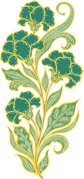 Floral Batik Motif Decorative Illustration