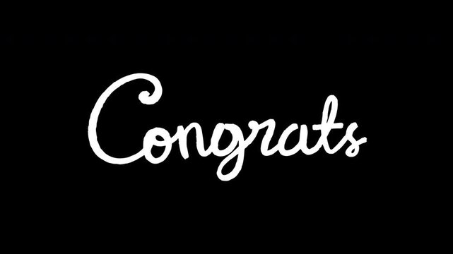 Congrats Handwriting Animation with Alpha and Green Screen