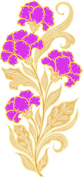 Floral Batik Motif Decorative Illustration